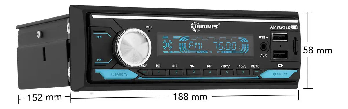 Taramps Amplayer G2 1-DIN Bluetooth Car Receiver