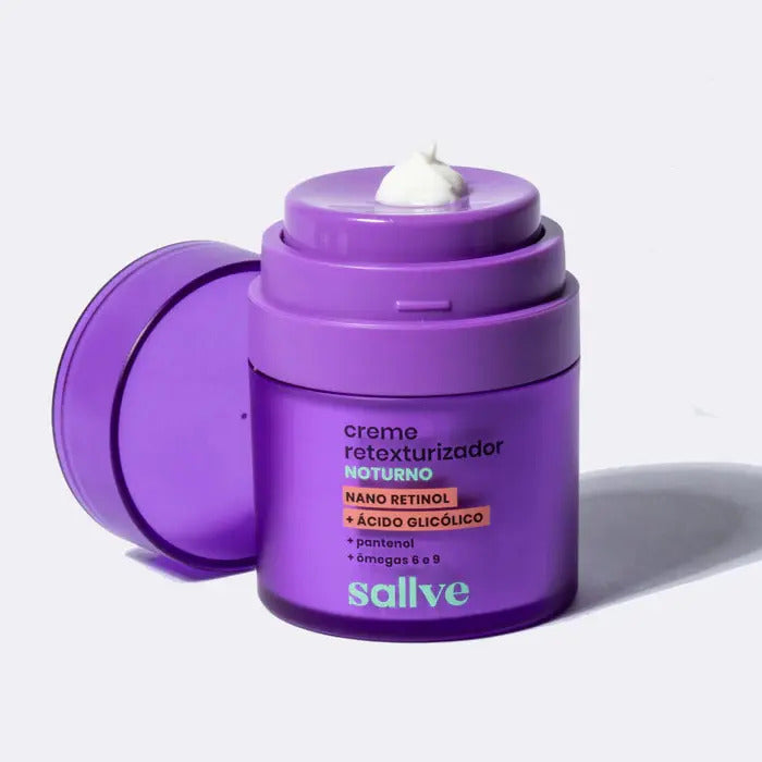 Cuidado Facial Creme Retexturizador Noturno 30g Sallve Noite
