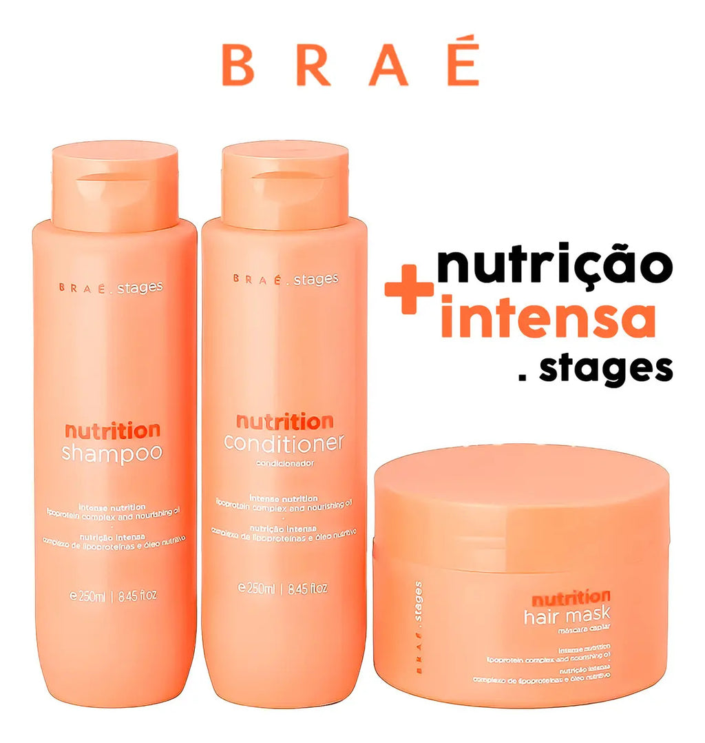 Kit Brae Para Nutrição Linha Braé Stages Nutrition, 3 items, including baby bottles and accessories, from BuyBrazil.