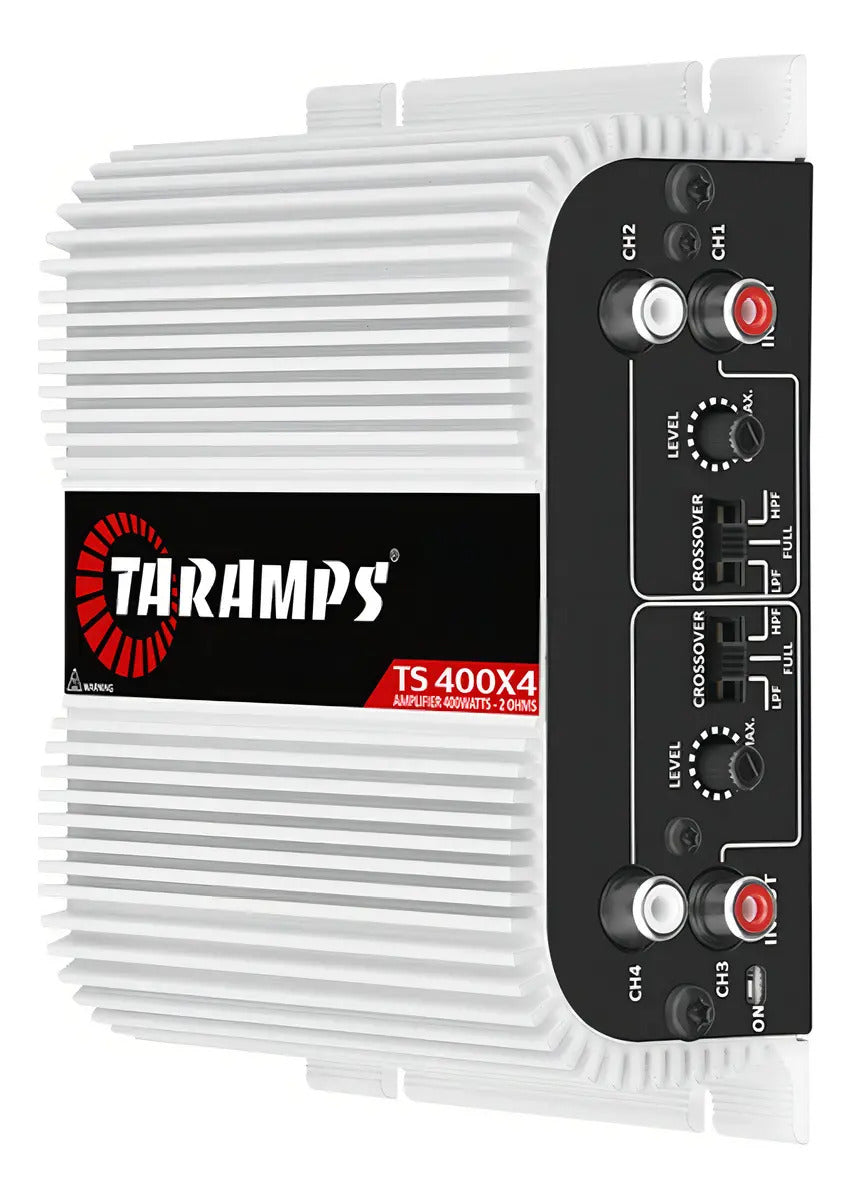 Modulo Taramps Ts400 X4 400w Rms Cabo 5m 2 Cabos Y Rca Kx3 Cor Preto