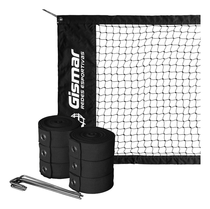 Kit Beach Tennis Black - Pro 4-Strip Net + Marking Tape