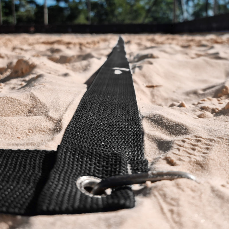 Kit Beach Tennis Black - Pro 4-Strip Net + Marking Tape