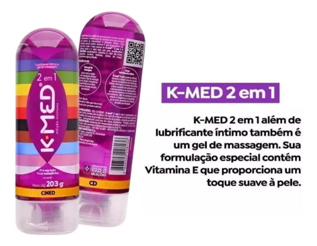 Lubrificante Íntimo 2 em 1 K-Med LGBTQIAPN+ 203g