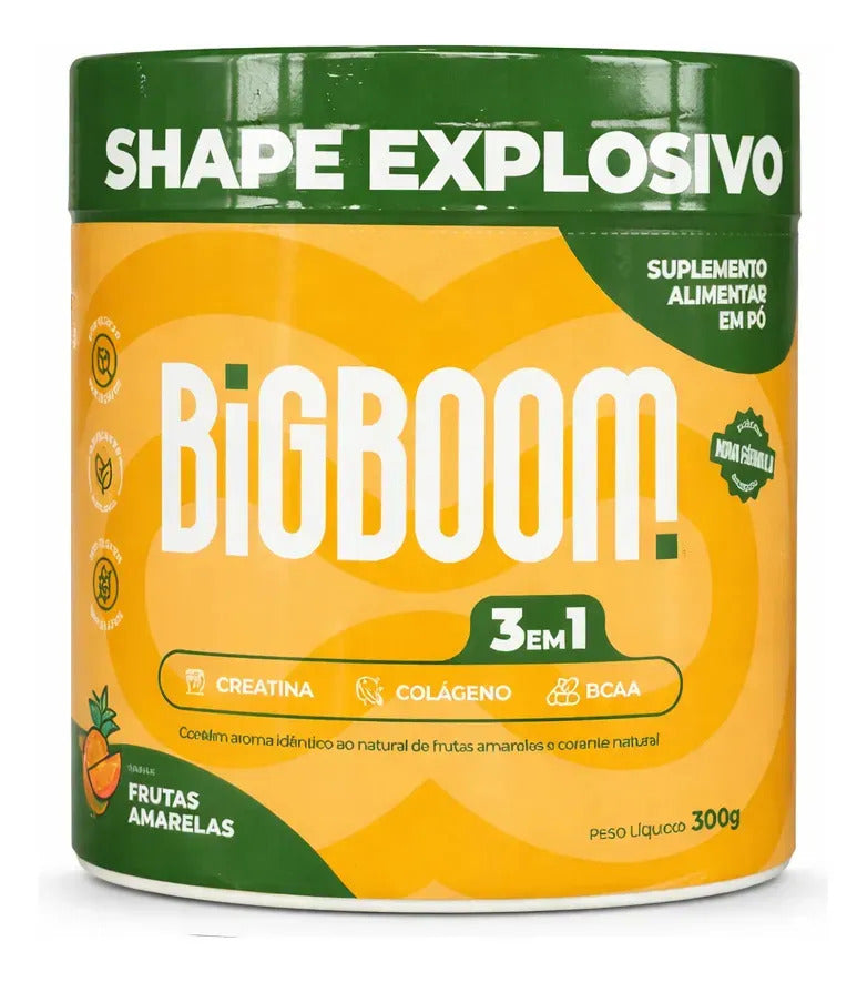 Creatina Monohidratada Big Boom 3 Em 1 C/colágeno E Bcaa Frutas Amarelas