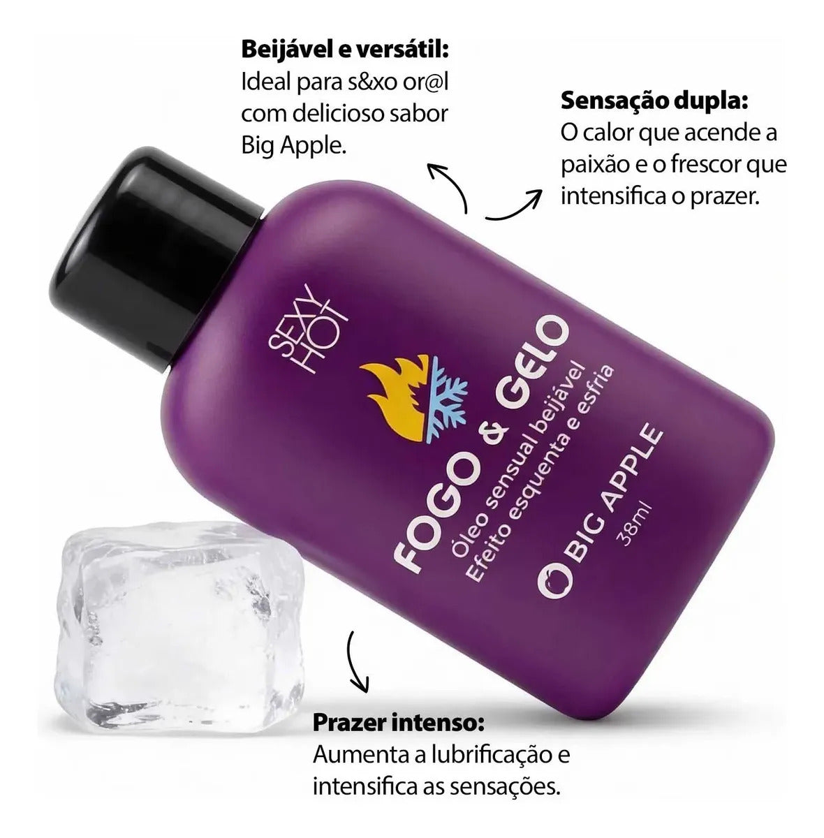 Óleo Beijável Excitante Fogo E Gelo Sexo Oral Big Apple