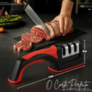 Kit Com Faca De Cozinha E Churrasco Artesanal Full Tang+ Bainha Couro Com Gravuras + Afiador Vermelho Abs Emborrachado Gourmet Premium Forjada A Mão Picanha Chef De Cozinha
