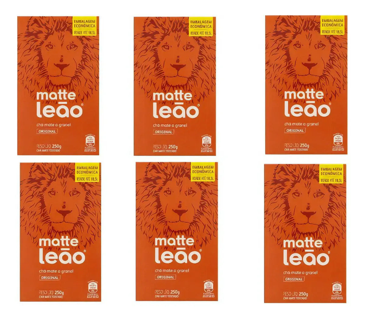 Kit Chá Matte Leão Mate Original A Granel 6 Caixas De 250g