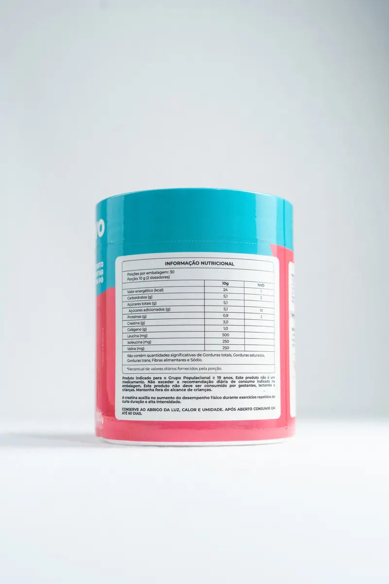 Creatina Monohidratada Big Boom 3 em 1 com BCAA e Colágeno Sabor Morango