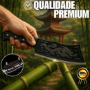 Faca Cutelo Dragão Artesanal Luxo Full Tang Rústica Ultra Afiada Aço Inox Com Bainha Churrasco Pesca Cozinha Carne Sushiman Cutelaria Coleção 12 Polegadas