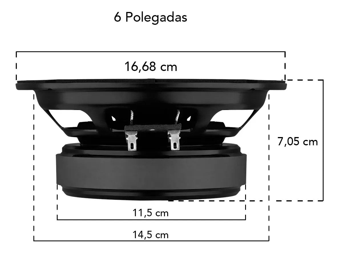 Par Alto Falantes Taramps Fh300s 6 Pol 300w Rms 4 Ohms Preto