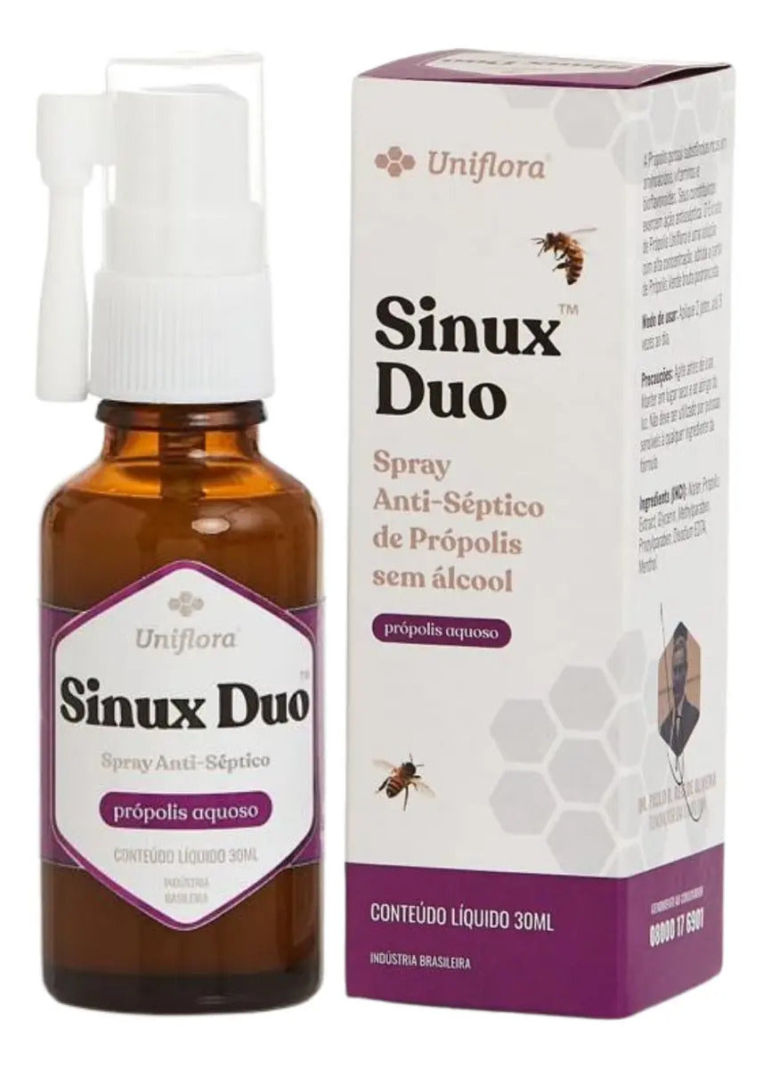 Sinux Duo Spray Nasal Com Própolis Verde 30ml - Uniflora