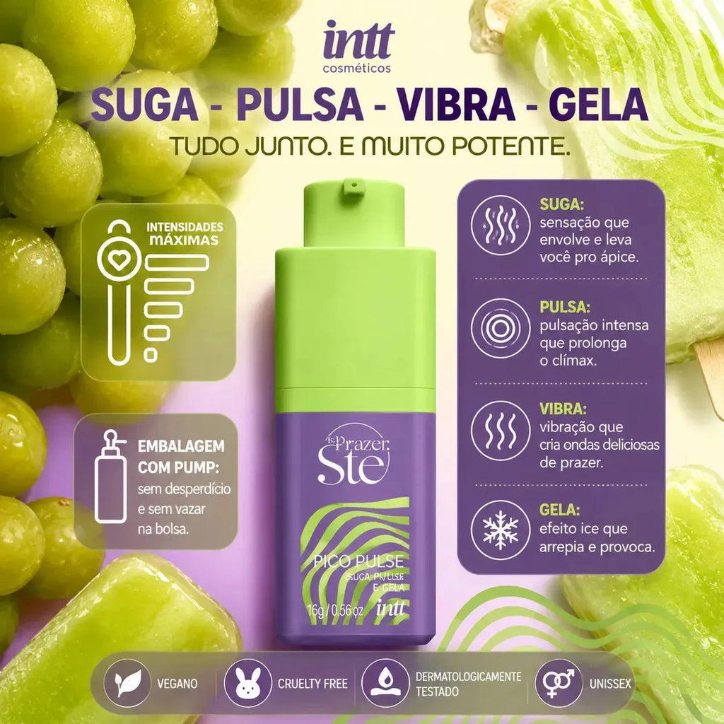 Pico Pulse Gel Líquido Intt - Picolé Uva Verde