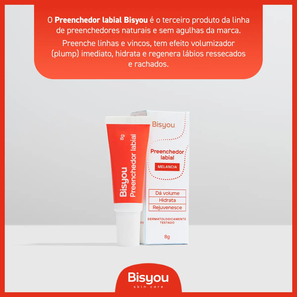 Preenchedor Labial Natural Com Ácido Hialurônico - Bisyou