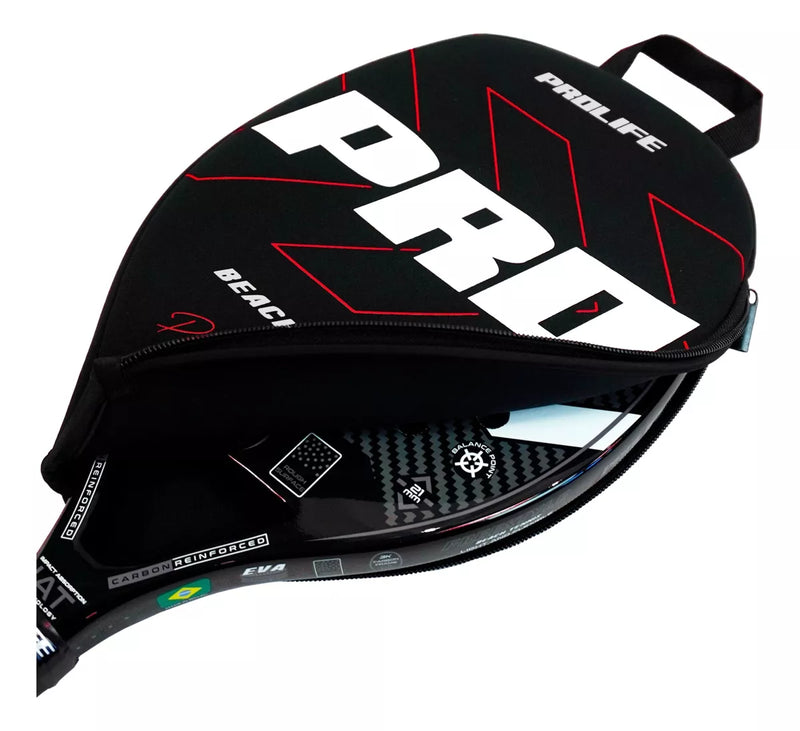 Beach Tennis Freestyle Racket 3k Carbon Original Prolife Red