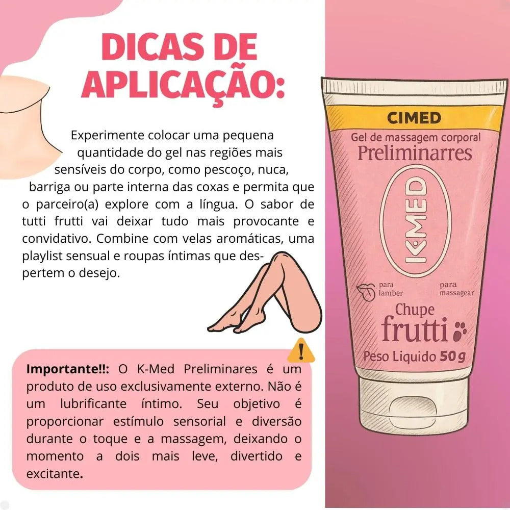 Lubrificante K-med Preliminares 50g Cimed Sabor Tutti Frutti