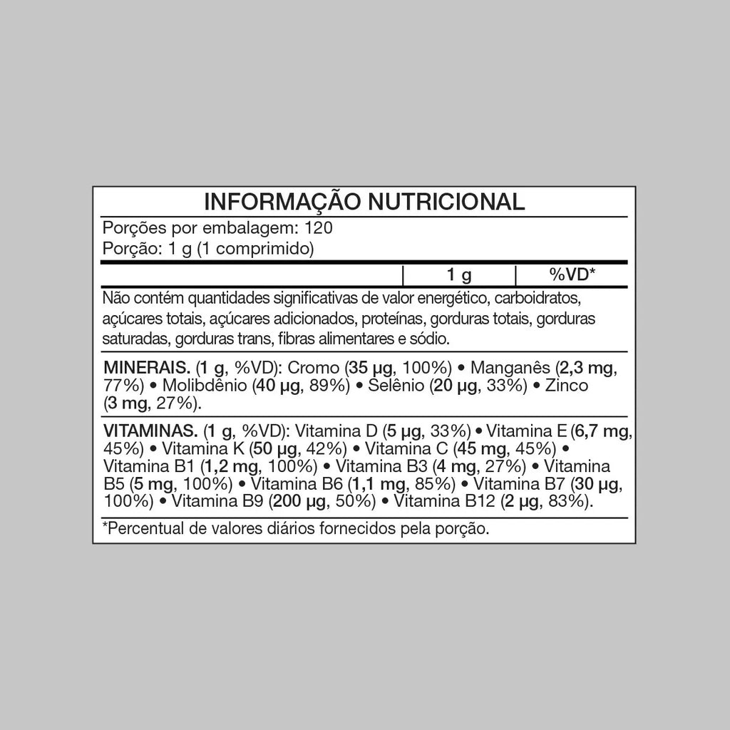 Polivitaminico Mastigável 120un. Growth Supplements - Sabor Morango