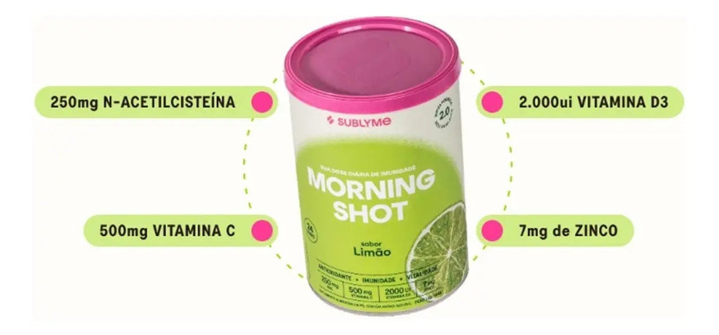 Suplemento Vitamínico Morning Shot - Sabor Limão - Classic Size (144g) - Sublyme