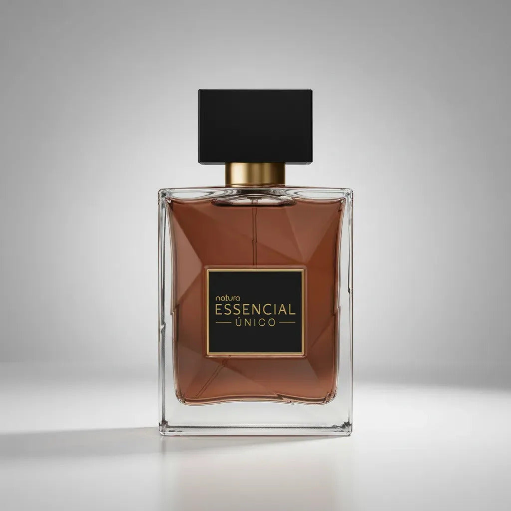 Masculino Natura Essencial Único perfume spray bottle, 90ml, with sleek design and elegant packaging.
