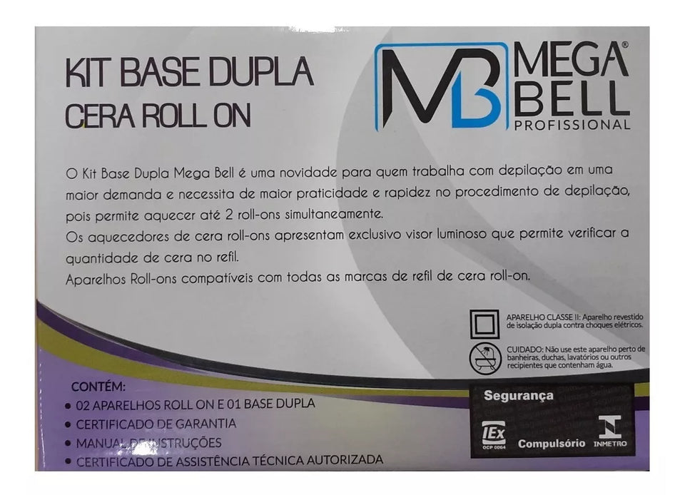 Mega Bell Double Base Termocera 900g Refill +2 Rollon Waxing Pan