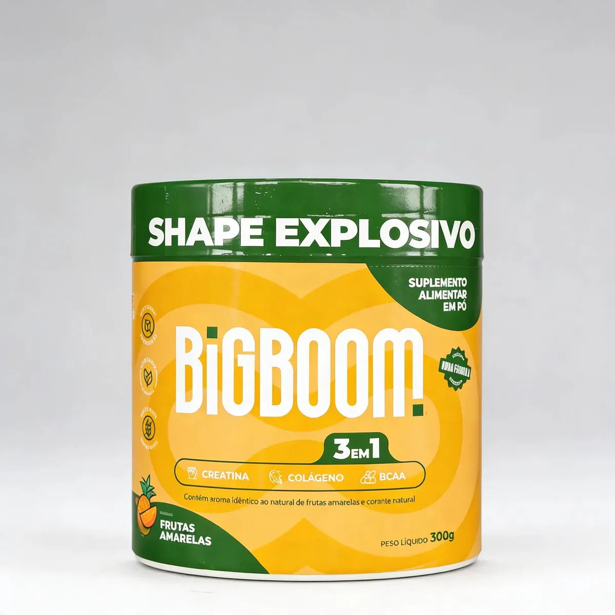 Creatina Monohidratada Big Boom 3 Em 1 C/colágeno E Bcaa Frutas Amarelas