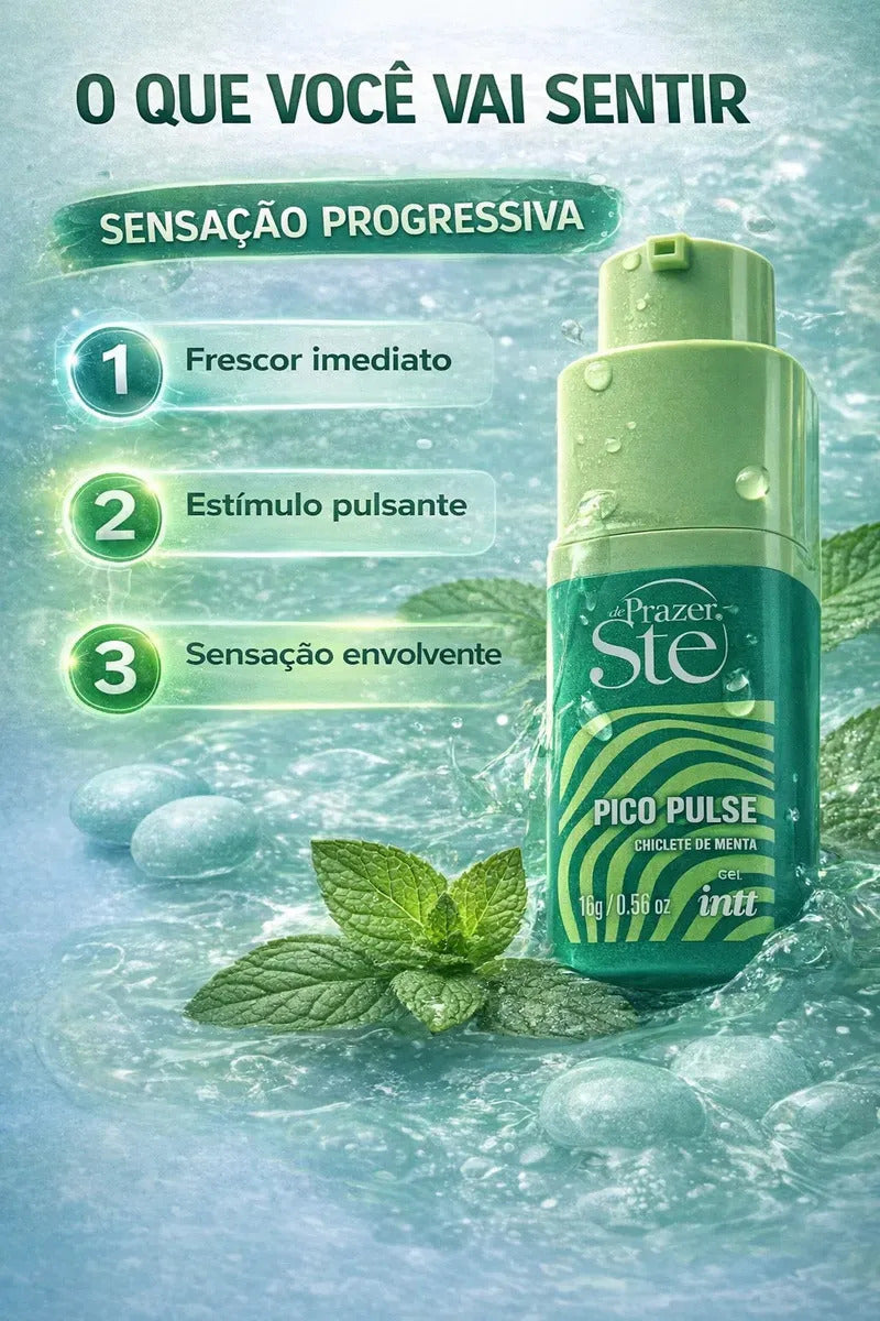 Pico Pulse Gel Líquido Suga Pulsa Gela Refrescancia Vibra By Prazer Ste Intt - Chiclete de Menta