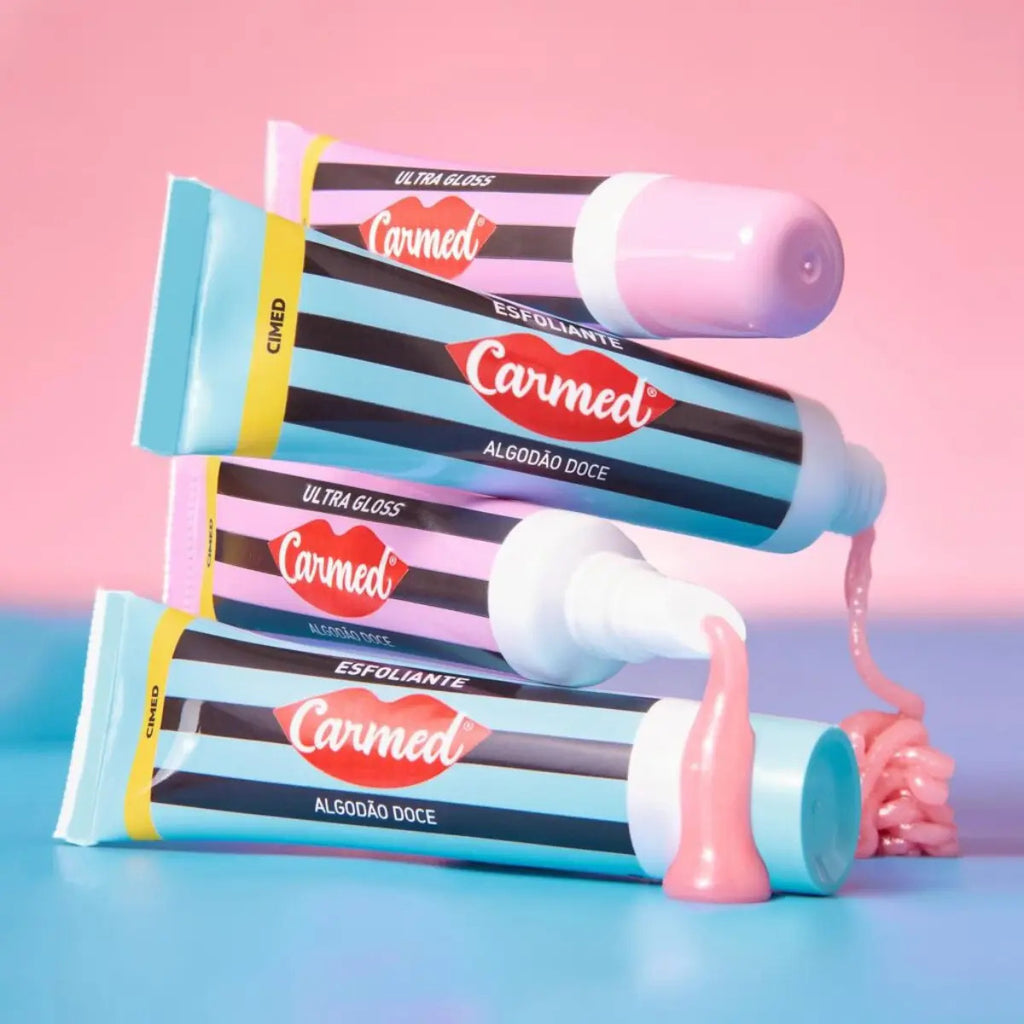 Carmed SOS Esfoliante 10g + Ultra Gloss 10g Sabor Algodão Doce