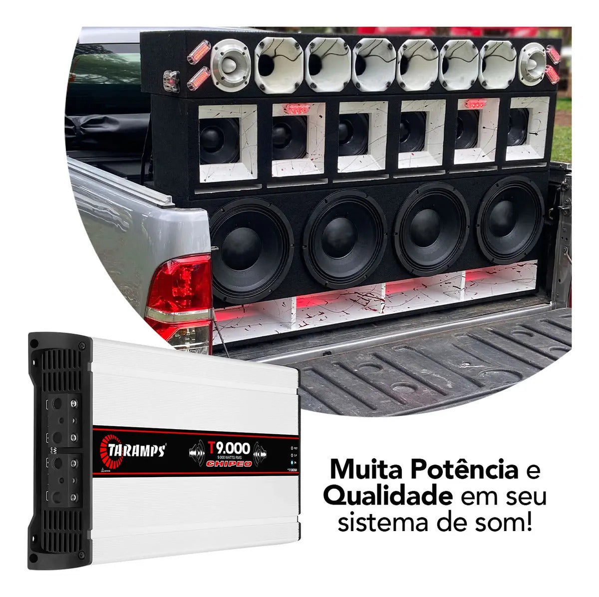 Modulo Taramps T9000 Chipeo 2 Ohms Amplificador Som Automotivo 9000W Rms