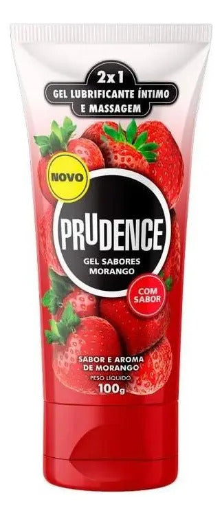 Gel Lubrificante Íntimo Morango Prudence Sabores Frasco 100g