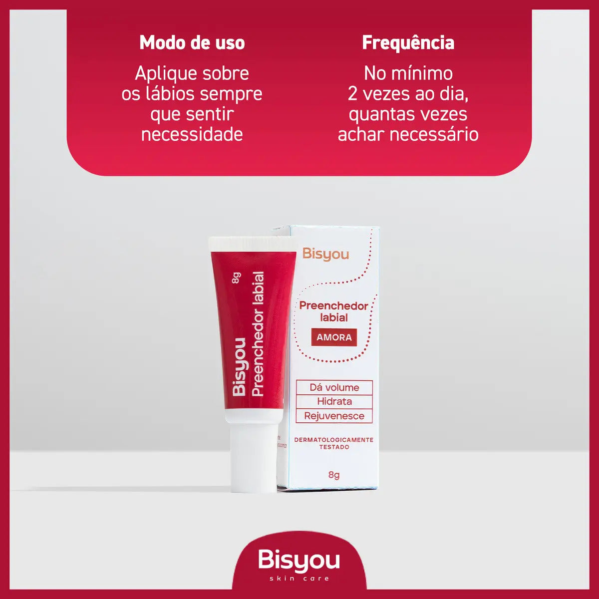 Preenchedor Labial Natural Com Ácido Hialurônico - Bisyou