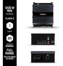 SounDigital 1200.1 EVO6 Digital Amplifier – 1200W RMS | 1-Channel | 2-Ohm Class D High Performance