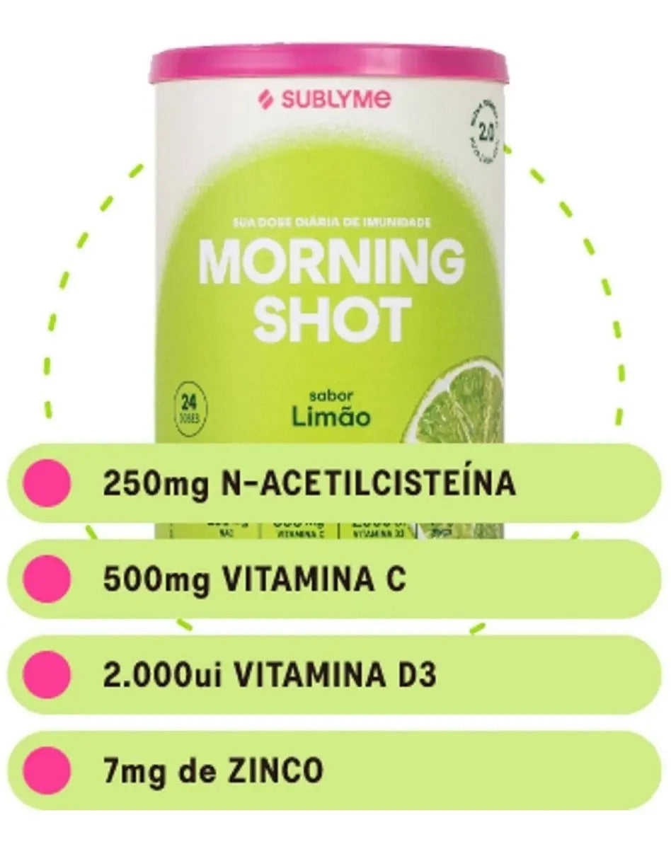 Suplemento Vitamínico Morning Shot - Sabor Limão - Classic Size (144g) - Sublyme