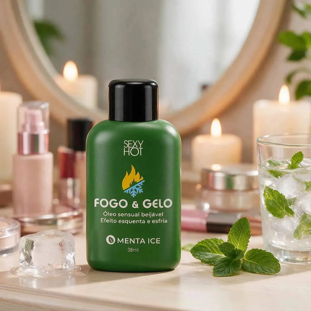 Gel Excitante Fogo E Gelo Beijável Sexo Oral E Íntima Sabor Menta Ice