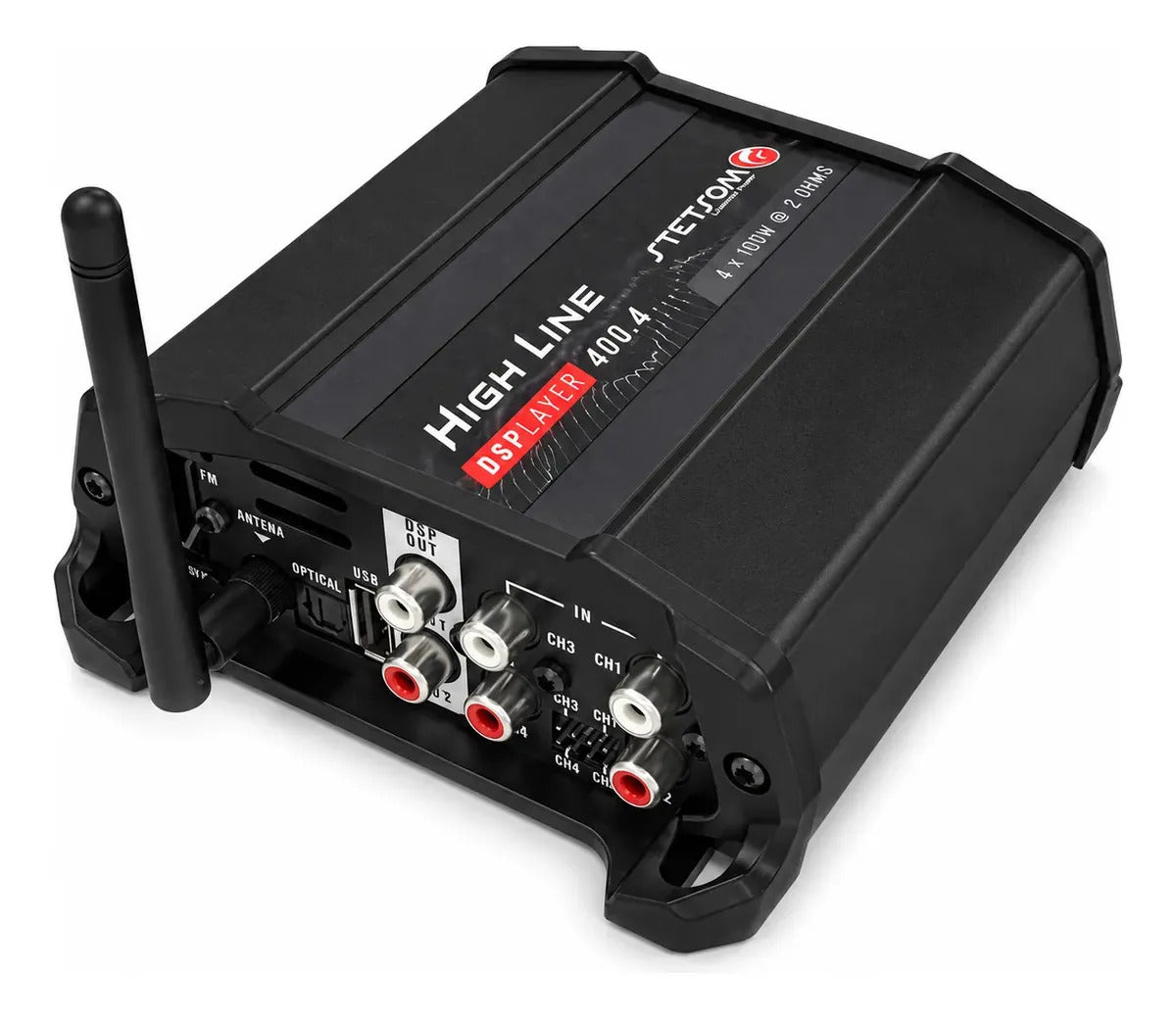 Módulo Amplificador Automotivo Stetsom HL4004 400W RMS 4 Canais DSP Player Bluetooth USB FM