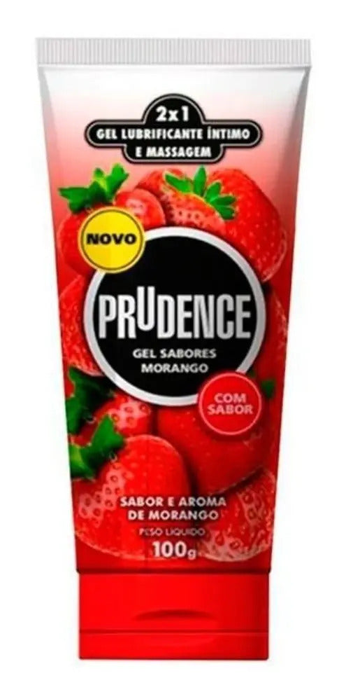 Gel Lubrificante Íntimo Morango Prudence Sabores Frasco 100g