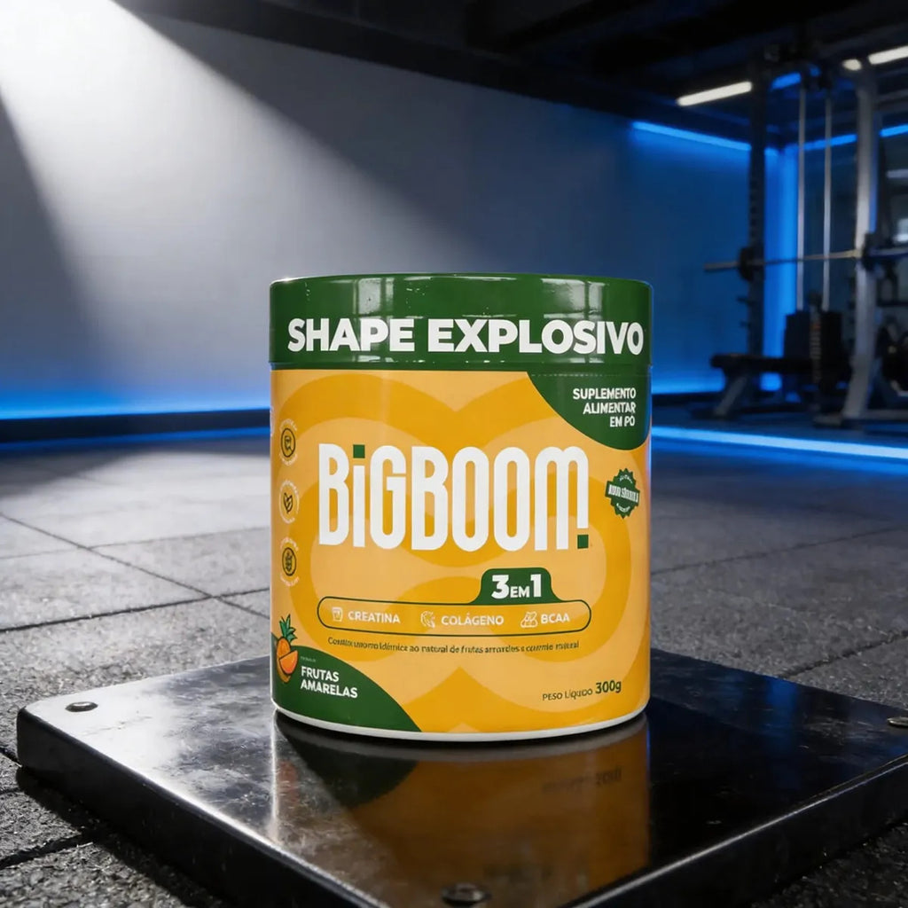 Creatina Monohidratada Big Boom 3 Em 1 C/colágeno E Bcaa Frutas Amarelas