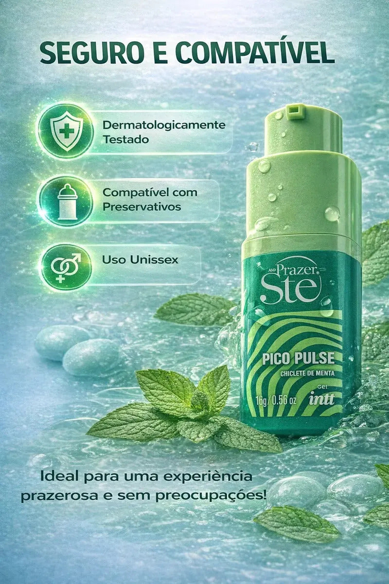Pico Pulse Gel Líquido Suga Pulsa Gela Refrescancia Vibra By Prazer Ste Intt - Chiclete de Menta