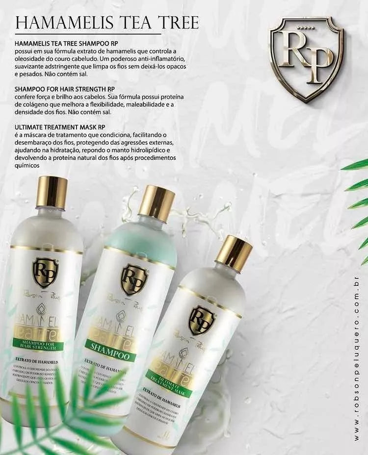 Robson Peluquero Kit Hamamelis Tea Tree Shampoo, Mask and Shampoo For Hair Strength 3x1000ml/33.8 fl.oz.