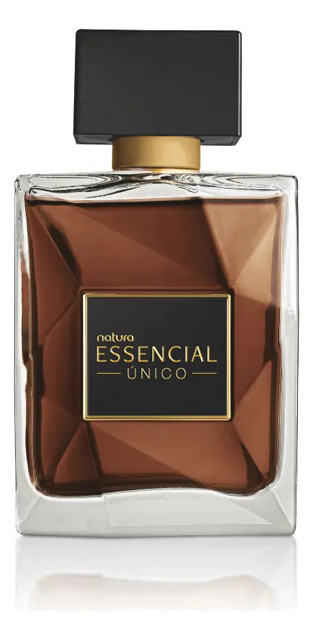 Natura Essencial Único masculine perfume bottle, 90ml, with sleek design and elegant label, for men.