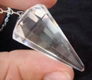 Faceted Quartz Crystal Stone Pendulum for Radiesthesia