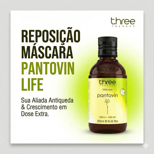 Pantovin Three Therapy Máscara 250ml Crescimento E Forca