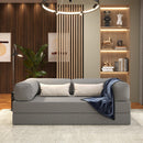 Foam Sofa Bed in Box 2 Seats Boucle Retractable Modular