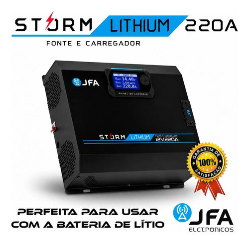 Fonte Storm Lithium 220a Jfa Bivolt Carregador Bateria Lítio