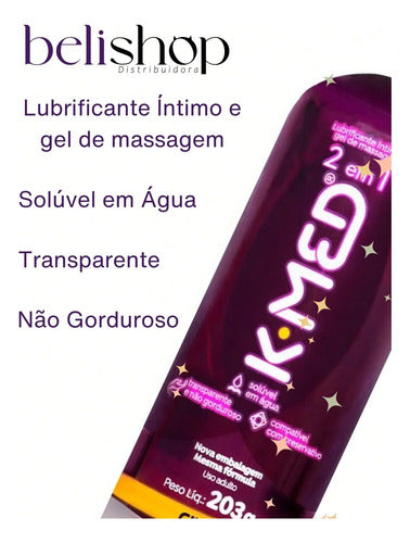 Gel Lubrificante Íntimo K-med 2 Em 1 203g Base D'água Neutro