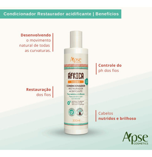 Apse Africa Baobá SH Cond Gelatin Mask And Styling Cream Kit