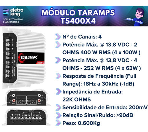 Modulo Taramps Ts400 T400 X4 Digital 400 W Rms Ts 400x4