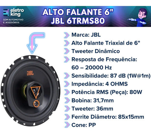Kit 4 Alto Falantes 6trms80 + 5trms80 + Módulo Taramps Ts400