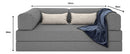 Foam Sofa Bed in Box 2 Seats Boucle Retractable Modular
