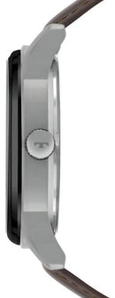 Relógio Technos Masculino Steel Couro Legítimo Prata Preto