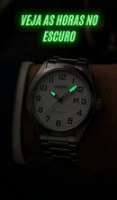 Relogio Orient Masculino Prateado Original Prova D'água 100m