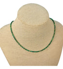 Colar Pedra Esmeralda Africana Natural Faceada 3mm Fio Aço